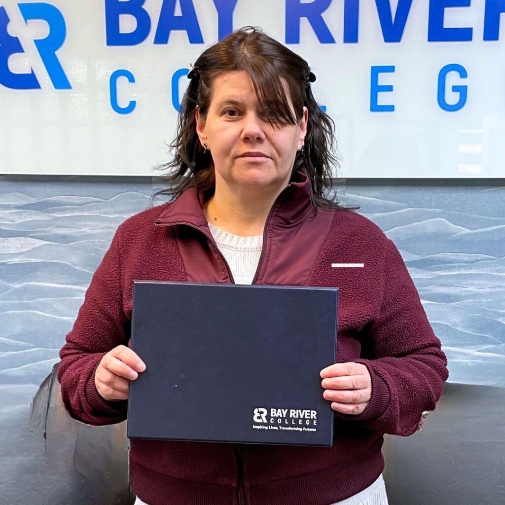 Bay River College education assistant student gets a job after completing the course. 