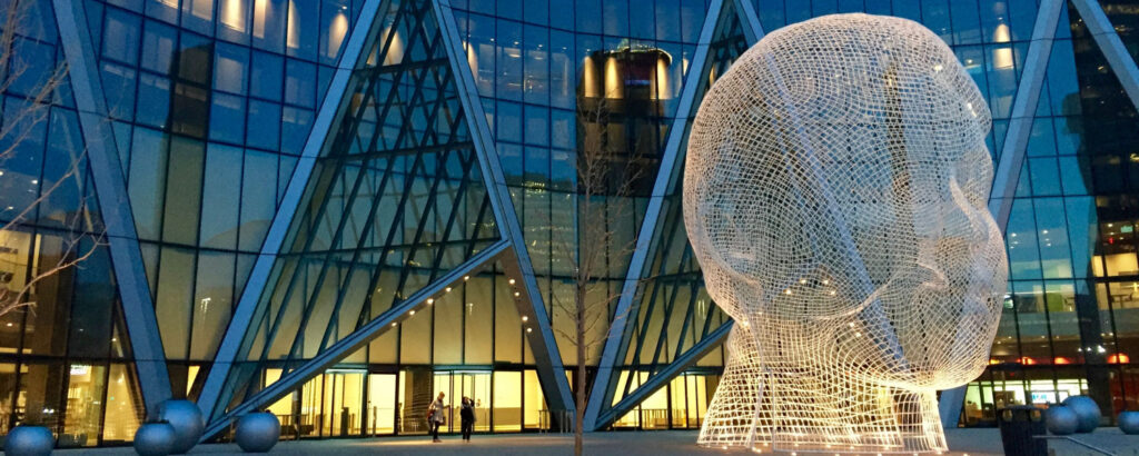 Calgary YYC Alberta Canada big sculpture modern big head of Calgary 1