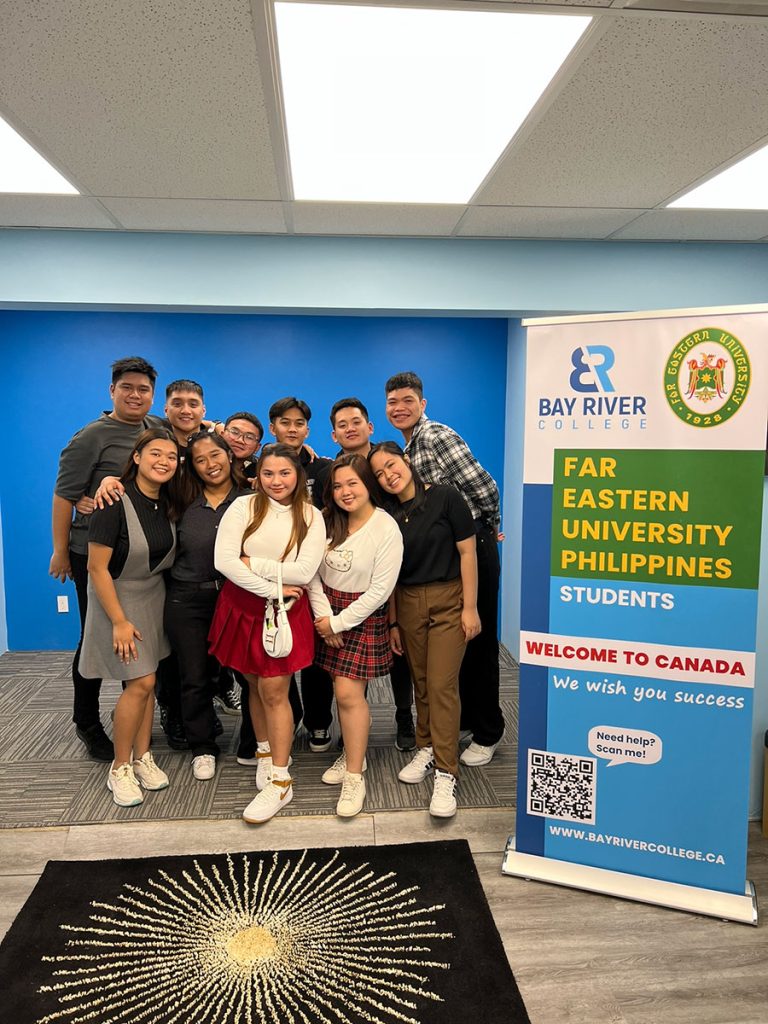 College for international students in Calgary, Bay River college welcome international students from Philippines FEU Far Eastern University students of hospitality management program 01