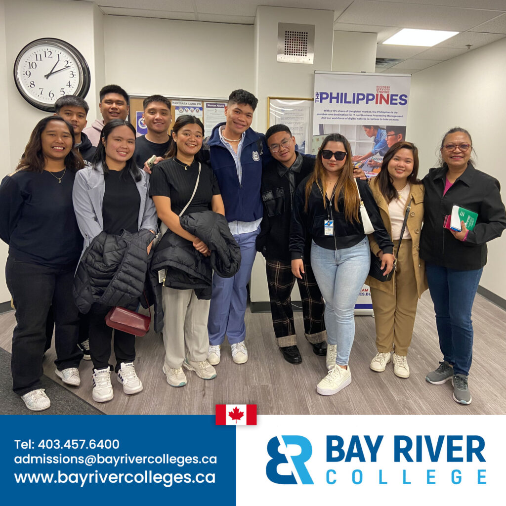 Bay River College international students from Philippines and BRC staff campus manager, Far Eastern University Manila FEU at Consulate General of the Philippines in Calgary Alberta Canada