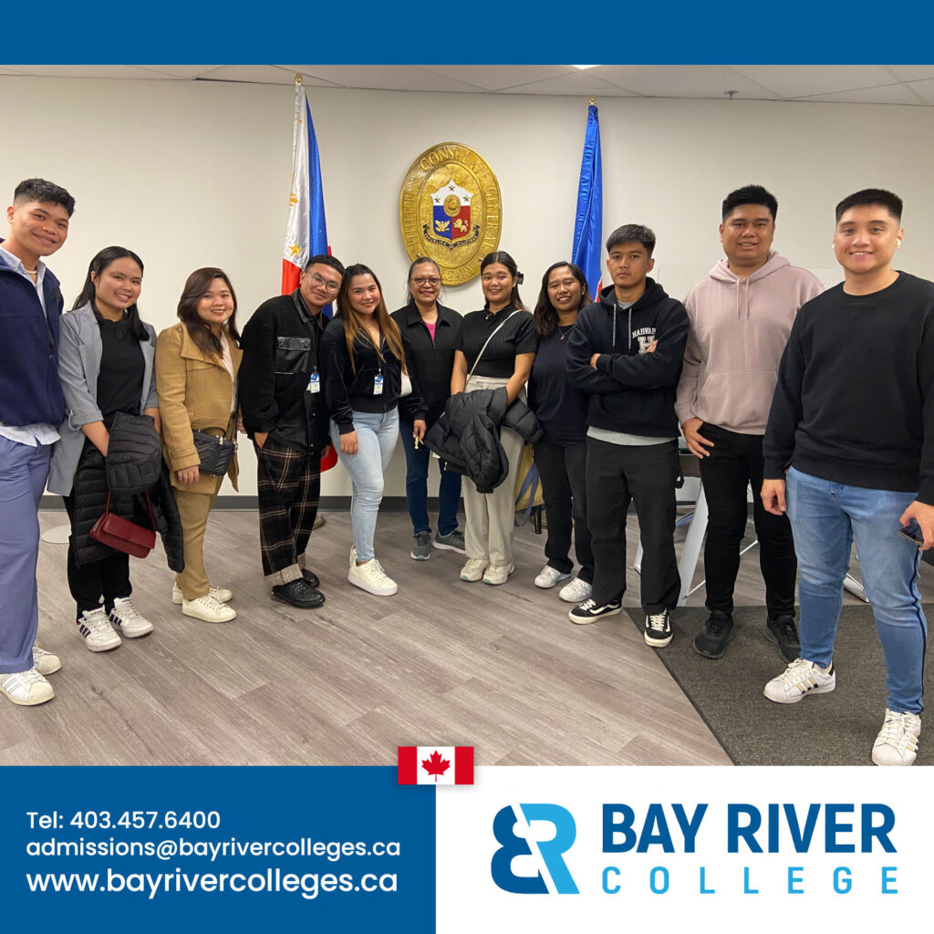 Bay River College international students from Philippines and Far Eastern University Manila FEU at Consulate General of the Philippines Calgary Alberta Canada