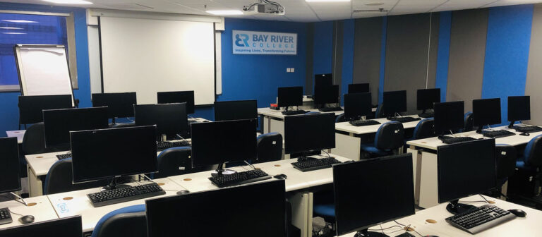 Computer lab at Bay River College, campus in Calgary Alberta Canada in a college for Canadian residents and international students