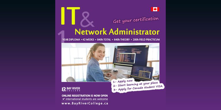 Information Technology and Network Administrator Credential: Diploma Type: Post Secondary Program Study Options: Online | In-person | Blended Intake: Available Duration: 42 weeks Total Hours: 840 Theory Hours: 640 Practicum Hours: 200 Expected Salary: $80,600 ~ $129,600