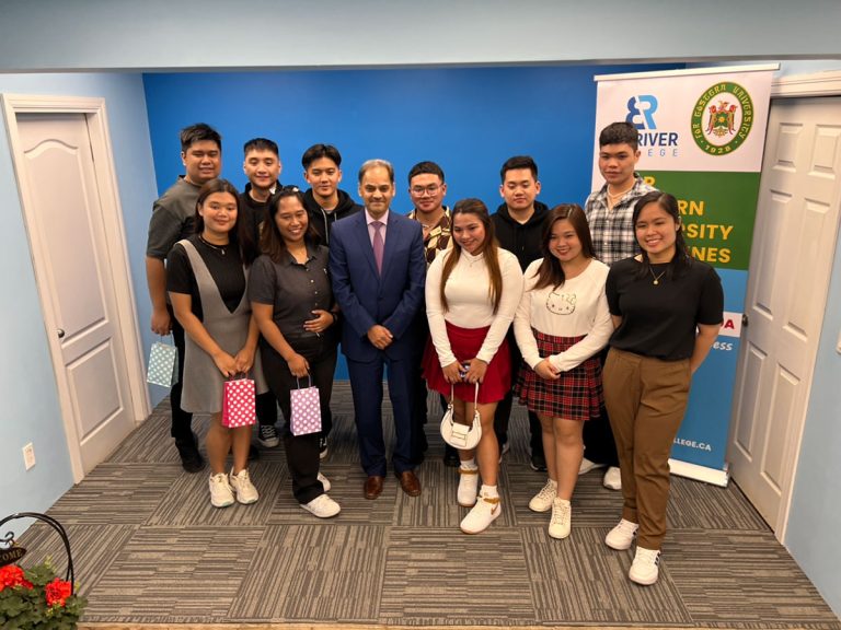 Orientation day at Bay River College with Mr. Arshad Mahmood the director CEO of Bay River College, international students from Philippines arrived at college campus in Calgary spend paid coop internship in Alberta Canada