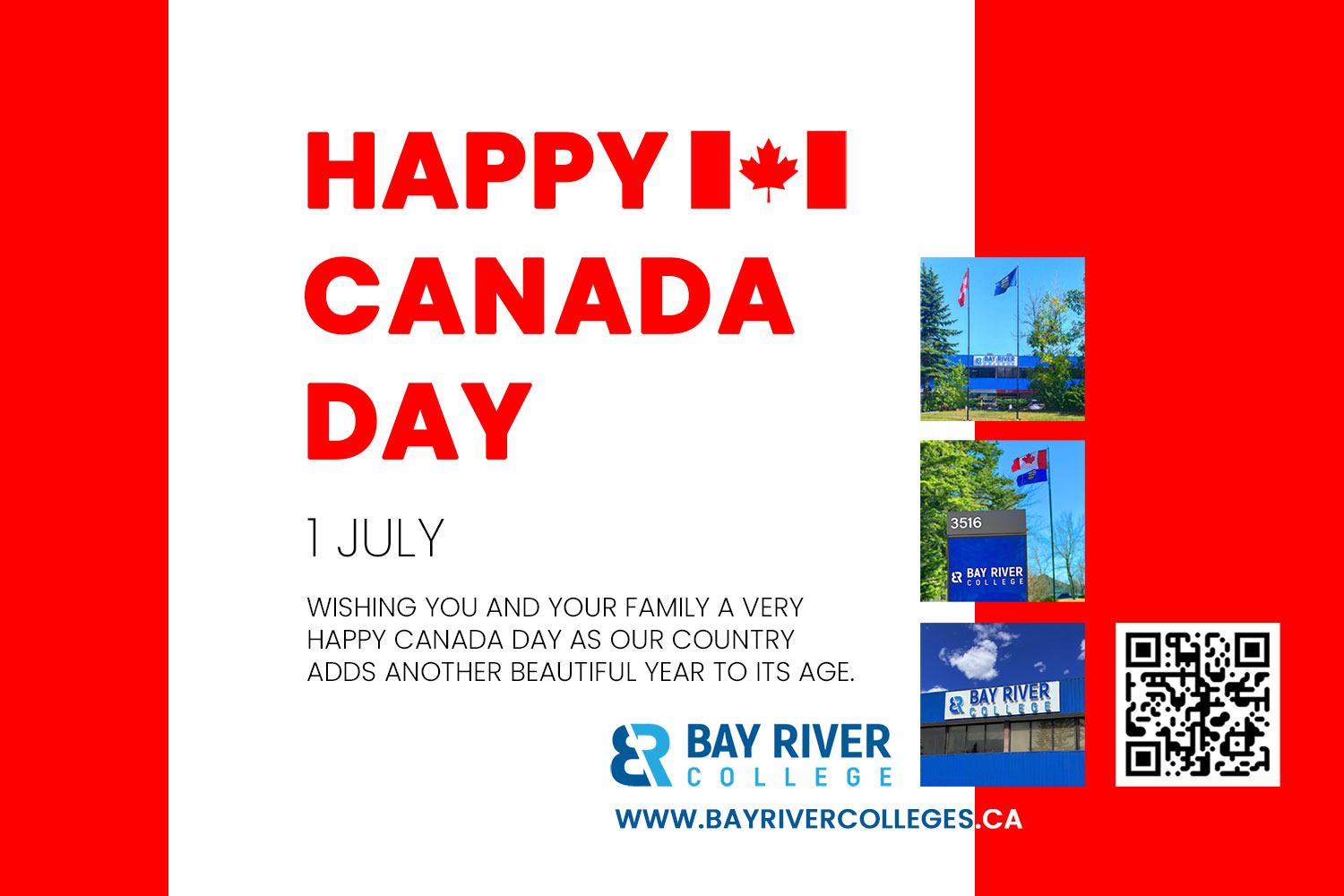 Happy Canada Day 2023 1 July at Bay River College