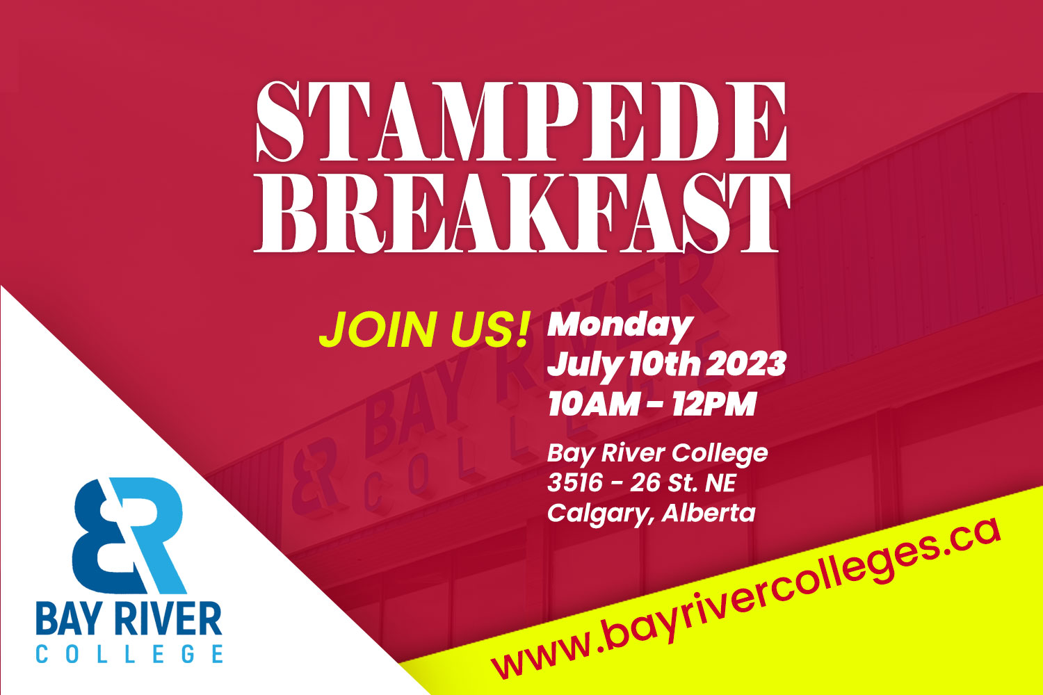 event stampede breakfast Calgary stampede YYC stampeders breakfast at college in Calgary Alberta Canada