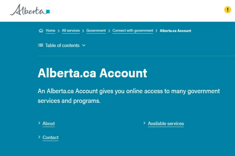 how to create verified account alberta governmental website alberta.ca signup account services alberta calgary canada