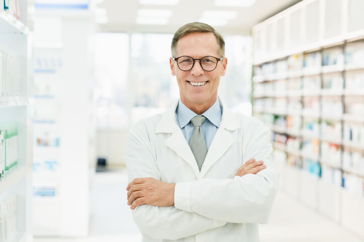 A pharmacy Assistant Diploma graduate working with medication inventory