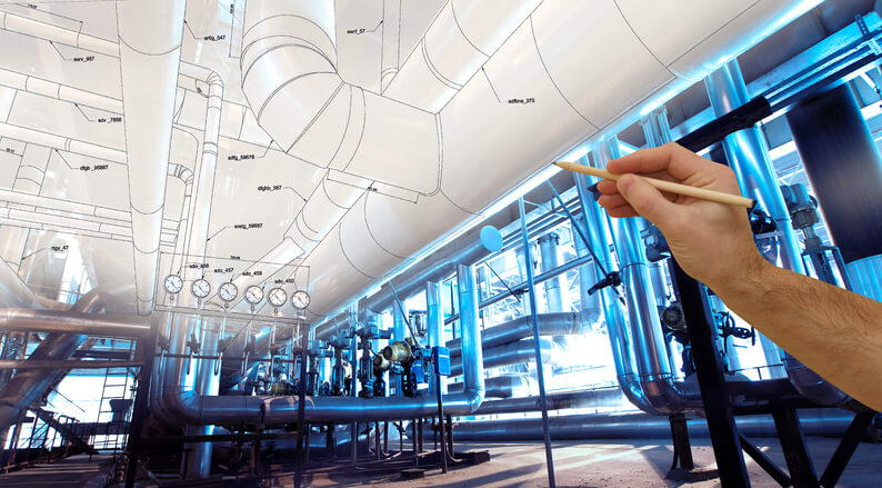A process piping drafting student working with AutoCAD Plant 3D